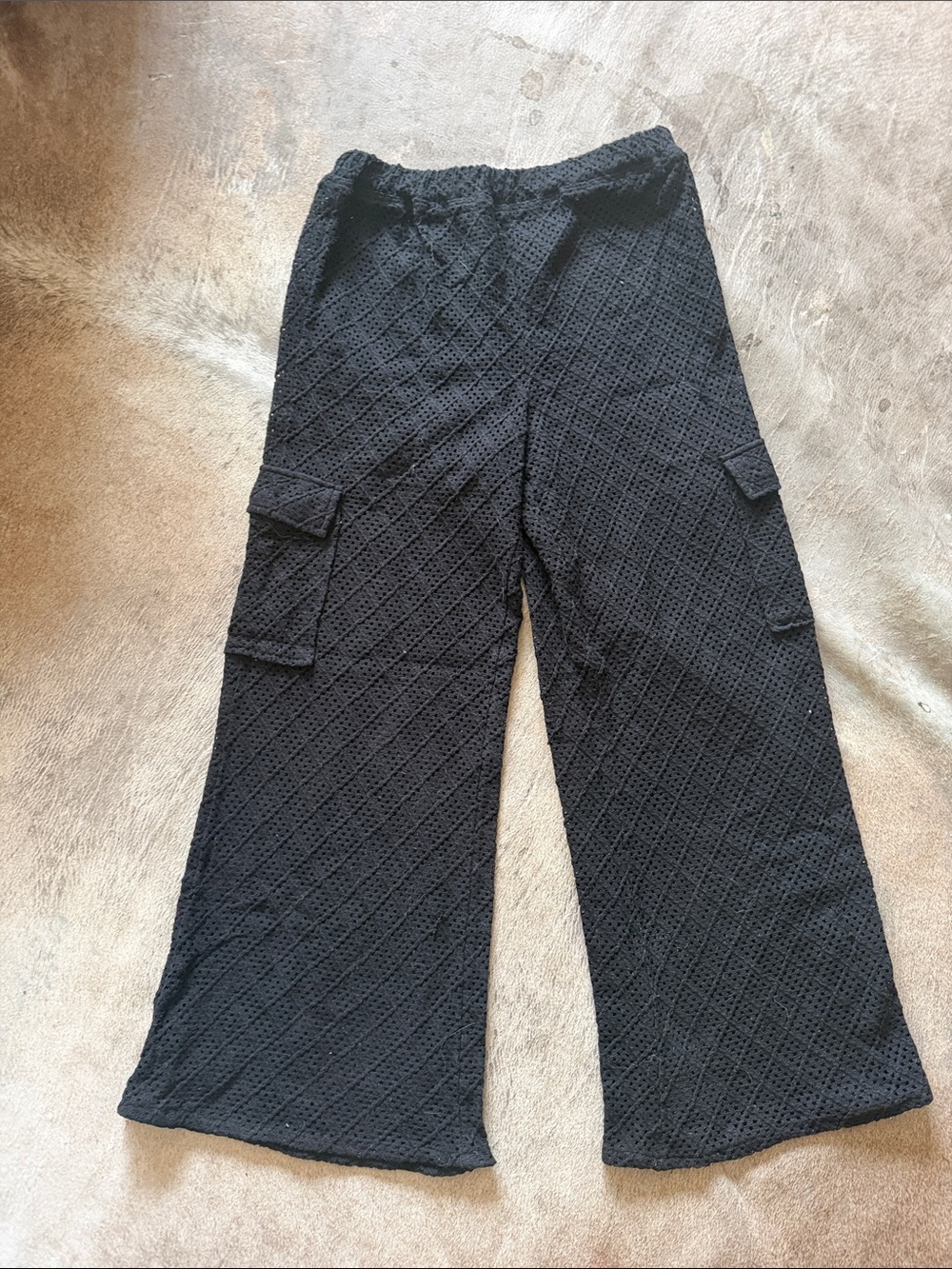 Hurley Black Wide-Leg Cargo Pants
